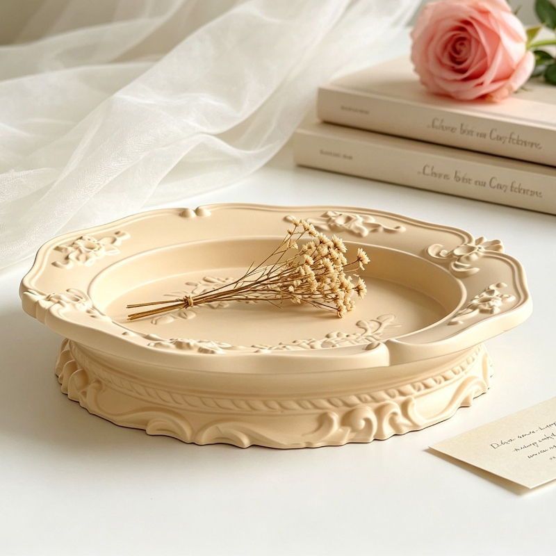 Soap Making Organic - Elegante Vintage Barock-Spitzen-Silikonform, Runde Ovale Relief-Form