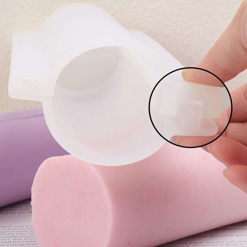 Soap Making In Home - Lange Herz-Säulen-Silikonform für Seifenstücke, runde Seifenröhrenform,