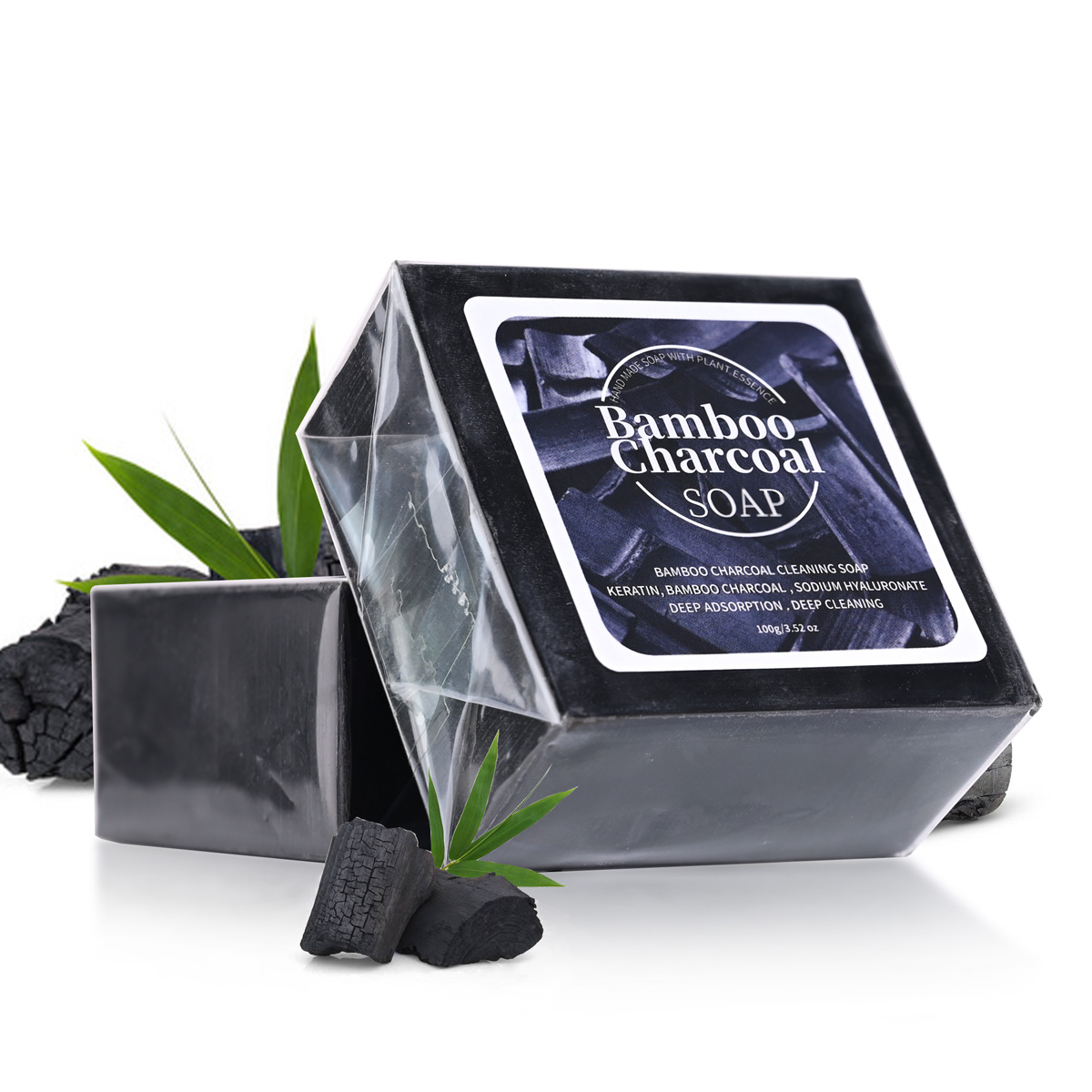 Soap Making Fragrance Oil - B+100G Bambuskohle-Pulver Tiefreinigende Seife Pflanzenöl-Seife Keratin-Protein