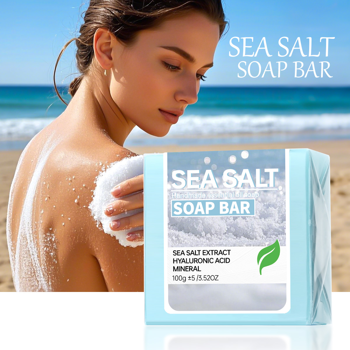 Soap Making Oils - Meersalz Handgemachte Ätherische Öl-Seife, Hyaluronsäure Hautreinigungs-