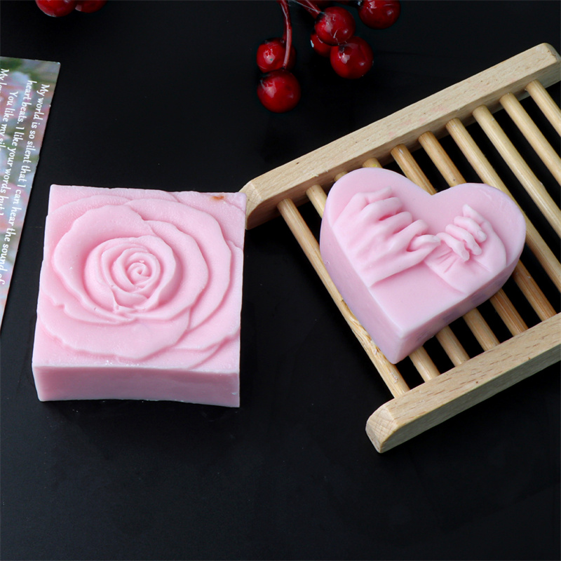 Soap Making In Home - Herzförmige Rosen-Silikonform für Seife, DIY Handgemachte