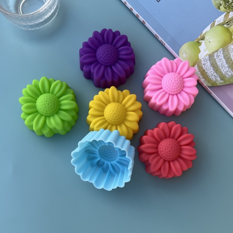 Soap Making Organic - 6-teiliges Set Antihaft-Silikonformen mit Blumendesigns für