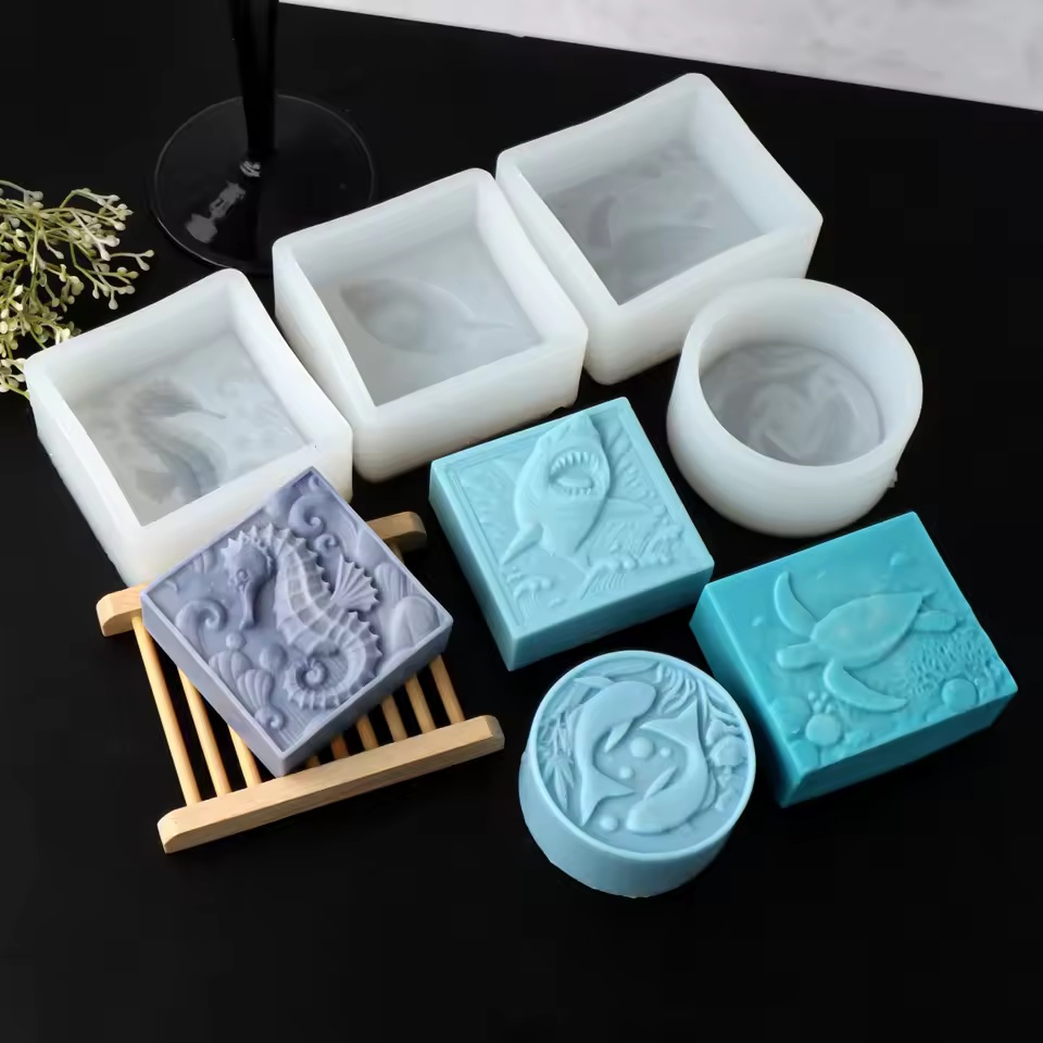 Soap Making In Home - 3D Seepferdchen Silikon-Seifenform DIY Meeresschildkröte Hai