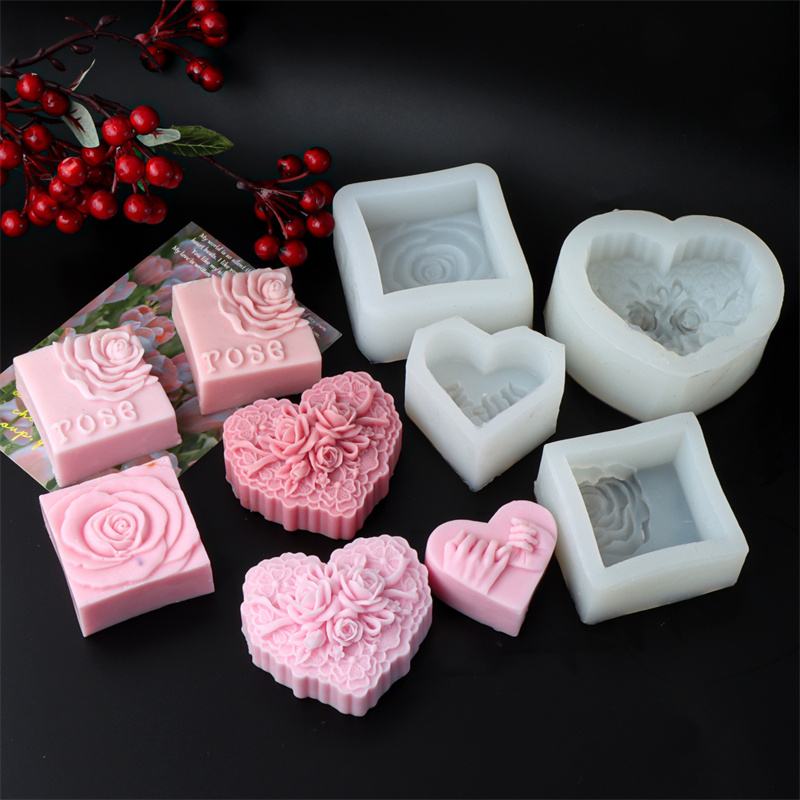 Herzförmige Rosen-Silikonform  – Soap Making In Home Bewertung und Preis