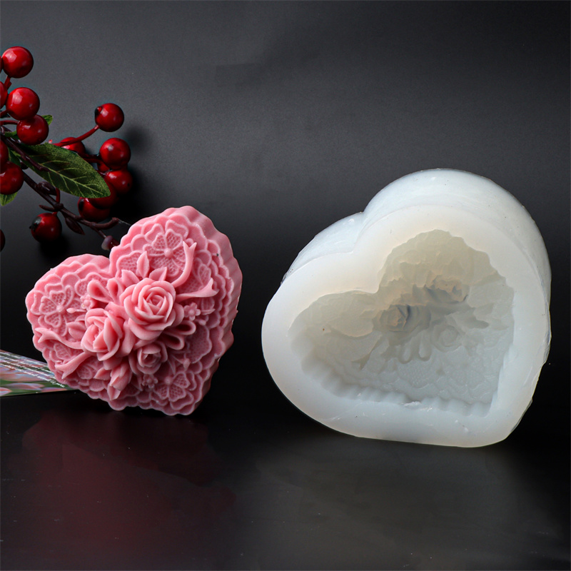 Herzförmige Rosen-Silikonform  – Soap Making In Home Bewertung und Preis